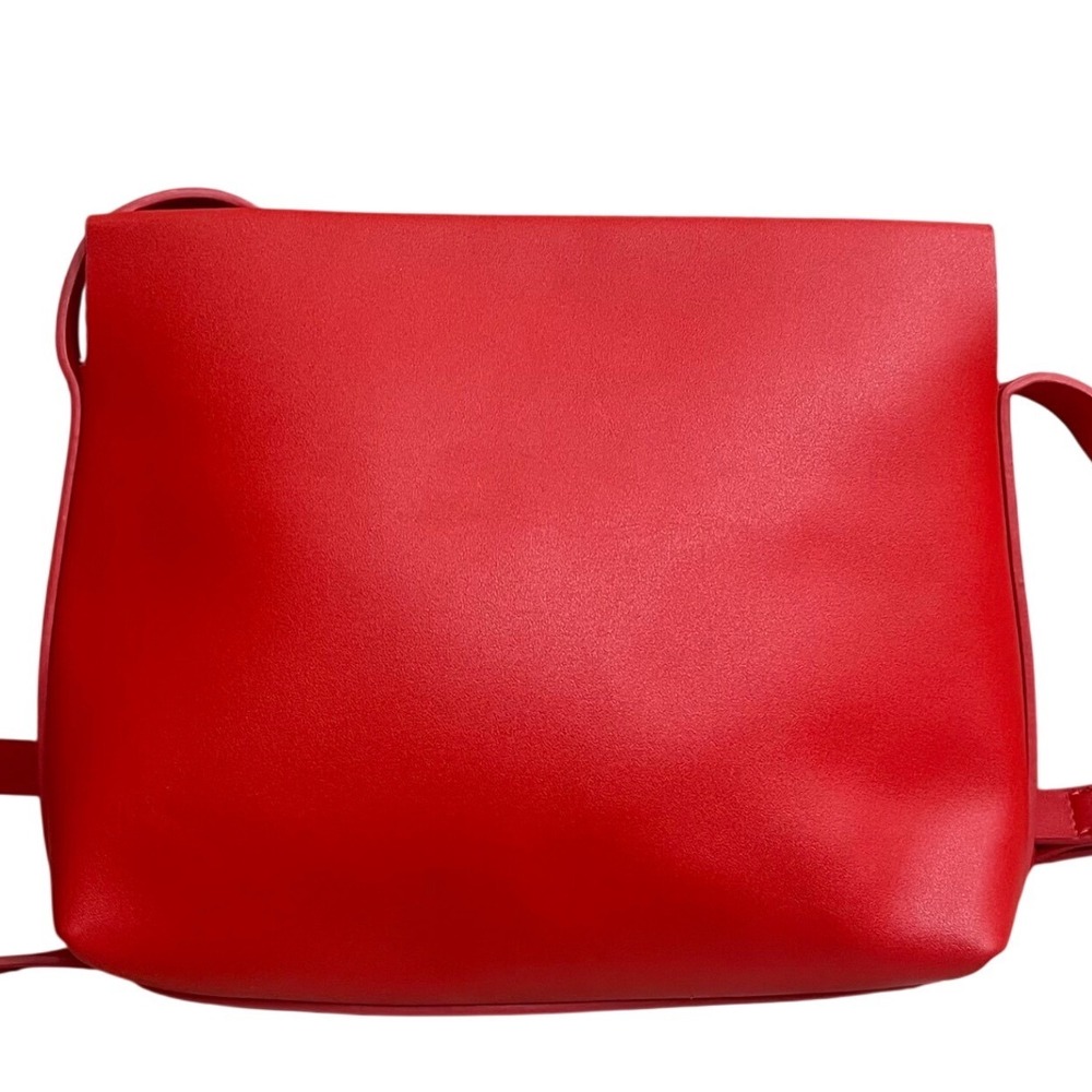HaytiJoe Red orange Leather Crossbody Bag Small Shoulder Purse Adjustable Strap